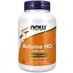 NOW Foods Betaine HCl 648mg Capsules 120