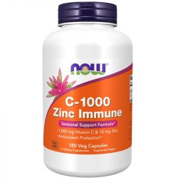 NOW Foods C-1000 Zinc Immune Capsules 180
