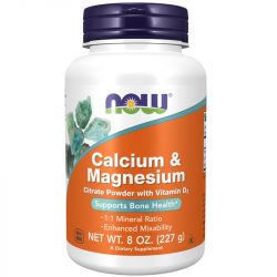 NOW Foods Calcium & Magnesium Citrate Powder with Vitamin D3 227g