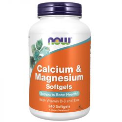 NOW Foods Calcium & Magnesium with Vit D and Zinc Softgels 240
