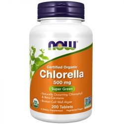 NOW Foods Chlorella 500mg Organic Tablets 200