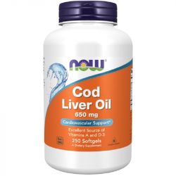 NOW Foods Cod Liver Oil 650mg Softgels 250