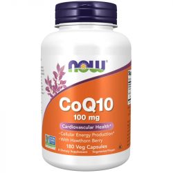 NOW Foods CoQ10 with Hawthorn Berry 100mg Capsules 180