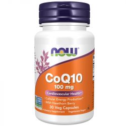 NOW Foods CoQ10 with Hawthorn Berry 100mg Capsules 30