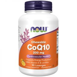 NOW Foods CoQ10 with Lecithin & Vitamin E 200mg Chewable Lozenges 90