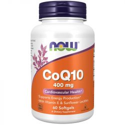 NOW Foods CoQ10 with Lecithin & Vitamin E 400mg Softgels 60