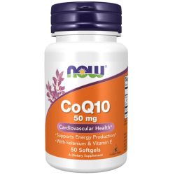 NOW Foods CoQ10 with Selenium & Vitamin E 50mg Softgels 50