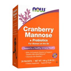 NOW Foods Cranberry Mannose + Probiotics Packets 24