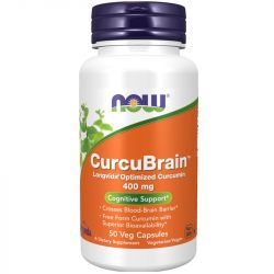 NOW Foods CurcuBrain 400mg Capsules 50