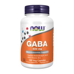 NOW Foods GABA with Vitamin B6 500mg Capsules 100 Main Image