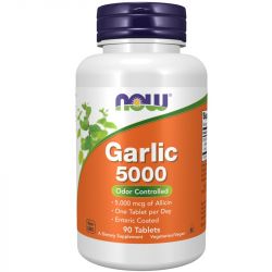 NOW Foods Garlic 5000 Odor Controlled Tablets 90