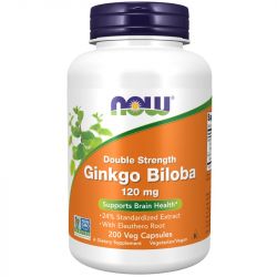 NOW Foods Ginkgo Biloba Double Strength 120mg Capsules 200
