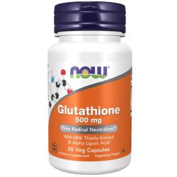 NOW Foods Glutathione with Milk Thistle Extract & Alpha Lipoic Acid 500mg Capsules 30
