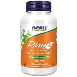 NOW Foods Phase 2 - White Kidney Bean Extract 500mg Capsules 120
