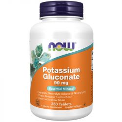 NOW Foods Potassium Gluconate 99mg Tablets 250