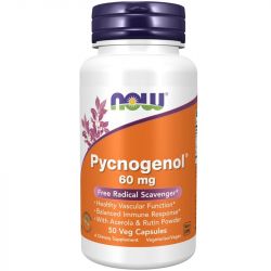 NOW Foods Pycnogenol with Acerola & Rutin Powder 60mg Capsules 50
