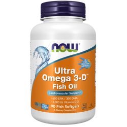 NOW Foods Ultra Omega 3-D with Vitamin D-3 Softgels 90