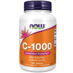 NOW Foods Vitamin C-1000 with Rose Hips & Bioflavonoids Tablets 100

