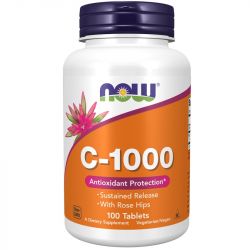 NOW Foods Vitamin C-1000 with Rose Hips Sustained Release Tablets 100
