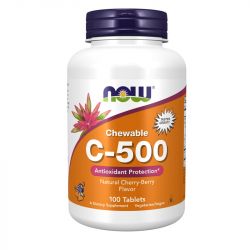 NOW Foods Vitamin C-500 Chewable Cherry-Berry Tablets 100