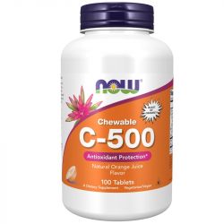 NOW Foods Vitamin C-500 Chewable Orange Tablets 100
