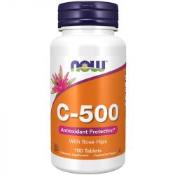 NOW Foods Vitamin C-500 with Rose Hips Tablets 100
