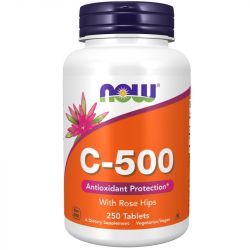 NOW Foods Vitamin C-500 with Rose Hips Tablets 250