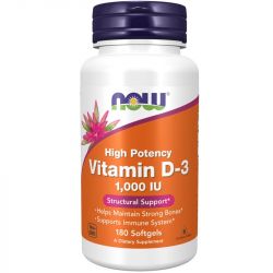 NOW Foods Vitamin D-3 1000iu Softgels 180
