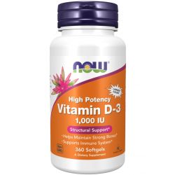 NOW Foods Vitamin D-3 1000iu Softgels 360
