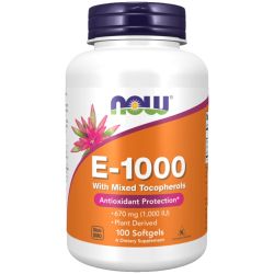 NOW Foods Vitamin E-1000 Natural Mixed Tocopherols Softgels 100