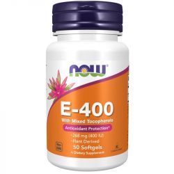 NOW Foods Vitamin E-400 Natural Mixed Tocopherols Softgels 50