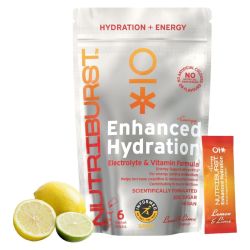 Nutriburst Enhanced Hydration + Energy Lemon/Lime Flavour Sachets 6 