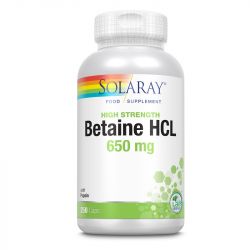 Solaray High Potency Betaine HCI & Pepsin 650mg Capsules 250