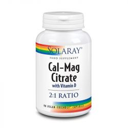 Solaray Cal-Mag Citrate 2:1 & Vitamin D Capsules 90 