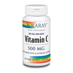 Solaray Vitamin C Two Stage Time Release 500mg Capsules 60 