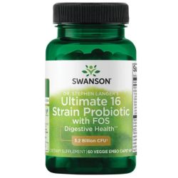 Swanson Ultimate 16 Strain Probiotic with FOS 3.2bn CFU Capsules 60