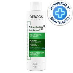 Vichy Dercos Anti-Dandruff Shampoo for Normal to Oily Hair 200ml recommended by dermatologists