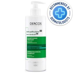 Vichy Dercos Anti-Dandruff Shampoo for Normal to Greasy Hair 390ml recommended by dermatologists