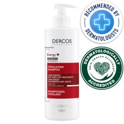 Vichy Dercos Energising Shampoo 390ml recommended and accredited by dermatologists