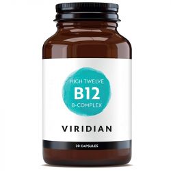 Viridian HIGH TWELVE Vitamin B12 with B-Complex Veg Caps 30
