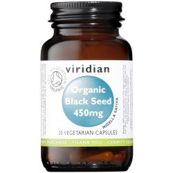 Viridian Organic Black Seed 450mg Veg Caps 30