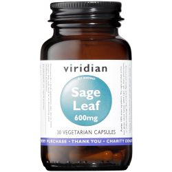 Viridian Sage Leaf Extract 600mg Veg Caps 30