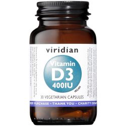 Viridian Vitamin D3 (Vegan) 400iu Veg Caps 30