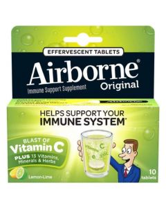 Airborne Effervescent Tablets Lemon Lime 10