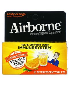 Airborne Effervescent Tablets Zesty Orange 10