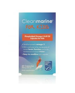 Cleanmarine Krill Oil for Kids 200mg Marine Gelcaps 60