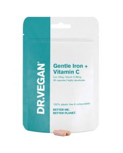 Dr Vegan Gentle Iron 18mg & Vitamin C 80mg Capsules 30