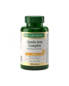 Nature's Bounty Gentle Iron Complex with Vitamins B12 & C Caps 100