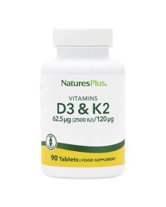 Nature's Plus Vitamin D3 2500iu with K2 120mcg VCaps 90