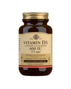Solgar Vitamin D3 15ug (600iu) Vegicaps 60